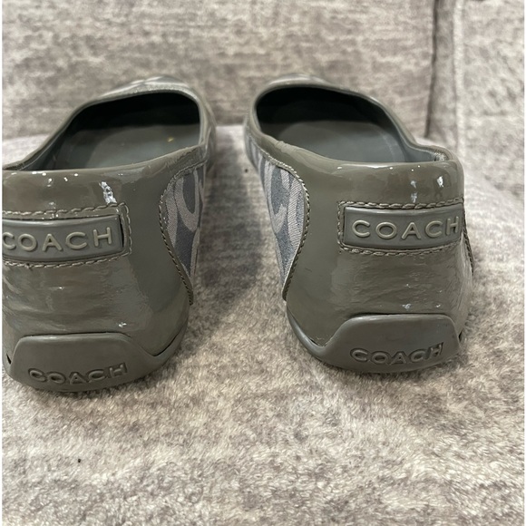 Coach Grey Patent Leather Monogrammed Flats for Women, Size 6 1/2 - Picture 7 of 13